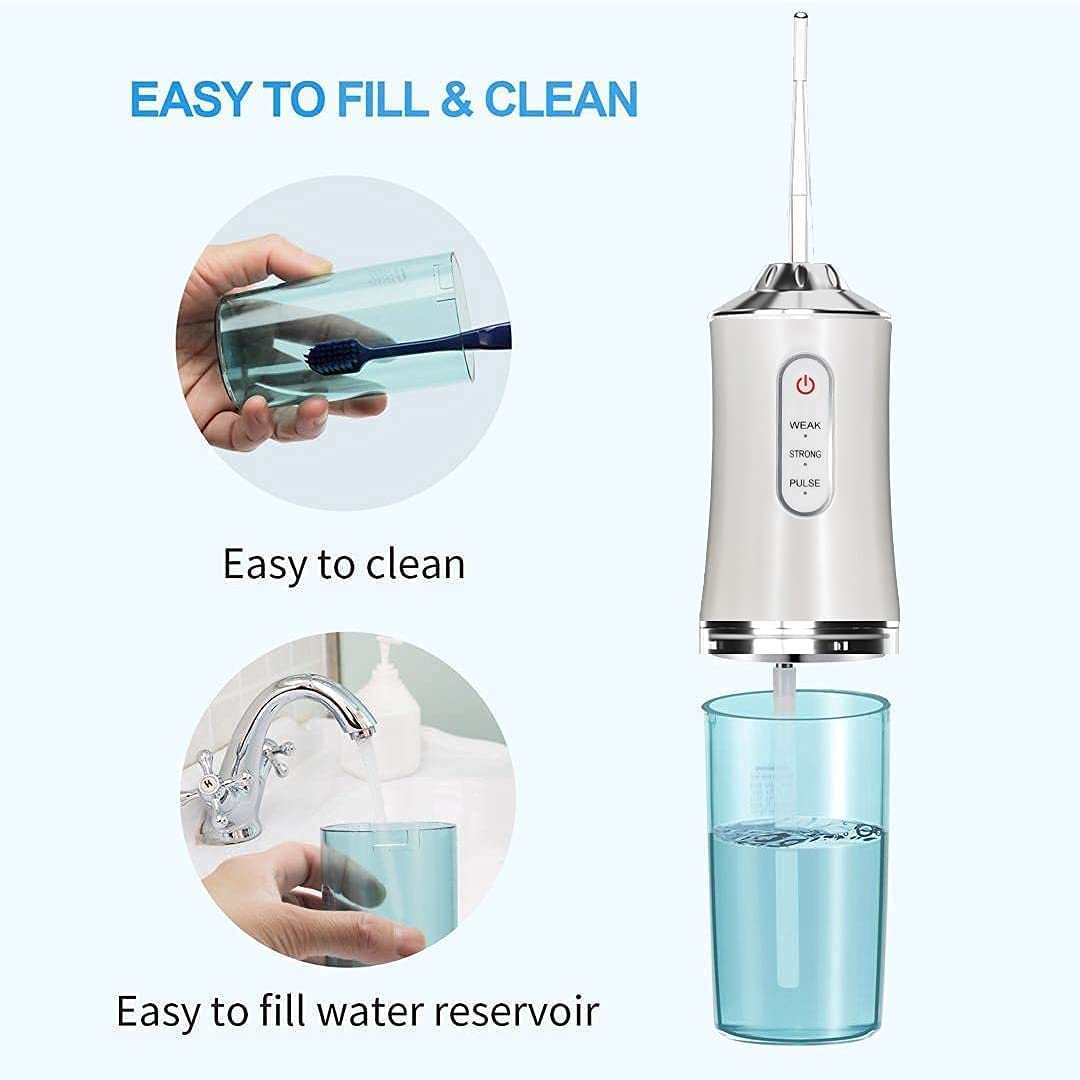 Water Flosser Portable Oral Irrigator with 3 Modes, 4 Jet Tips, Cordless Rechargeable